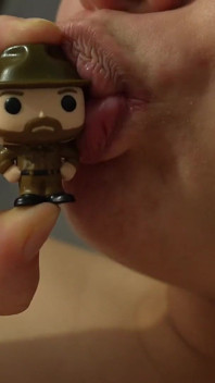 Giantess Girl Eats a Tiny Human and Sucks Him