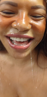 Cute Ebony Fuck Mout and Fuck Ass Glass Dildo