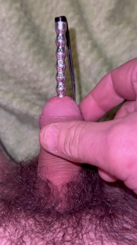 Extra Uretral Stimulation with Beaded Sound Deep in My Cock