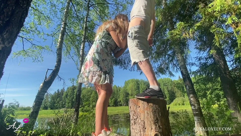 Alisa Lovely: The best doggy-style &amp; сowgirl sex outdoor - amateur couple on holidays