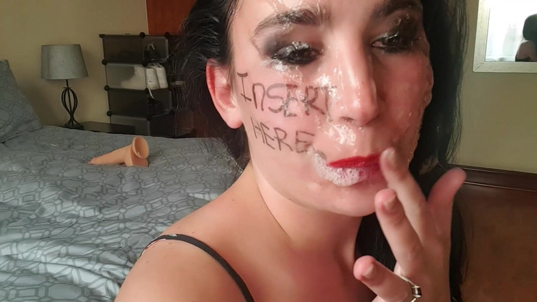 domslutfucker: Dirty Talking Slut with Body Writing, Upside Down Sloppy Dildo...