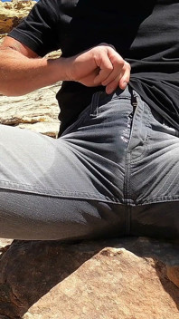 Pissing My Jeans and Jerking off Out in the Desert