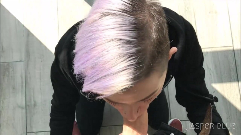 Jasper Blue: Window blowjob