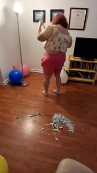 Big Belly Beauty Nurse Vick Cleans up Messy Floor