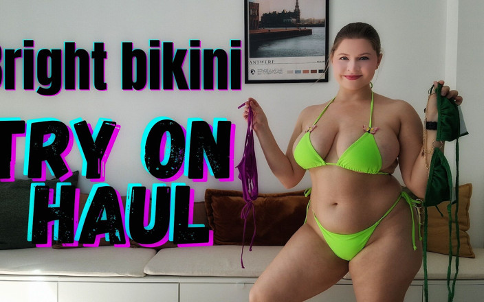 Tina Angel: 3 Bikinis Sexy Essayent Le Transport - Vert, Violet Et Vert...