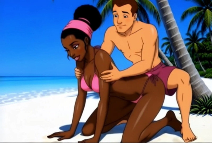 Octopussy Lovers Club: Темношкіра дівчина займається сексом на пляжі. Африканська дівчина. Мультфільм. Найсексуальніші дівчата на планеті