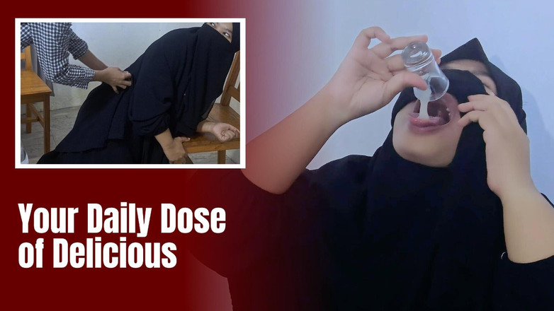 Minokiiko: Fată hijab cu Niqab Mănâncă o spermă proaspătă de la...