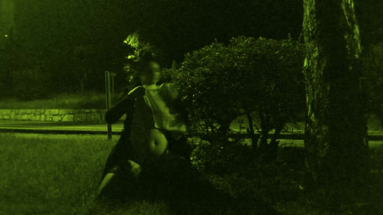 Toilet Mommy: 在街边对穿着丝袜的我裸体婊子撒尿和撸管 1