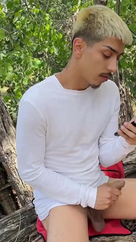 Twink Caught Jerking off Big Uncut Cock Huge Cum Load