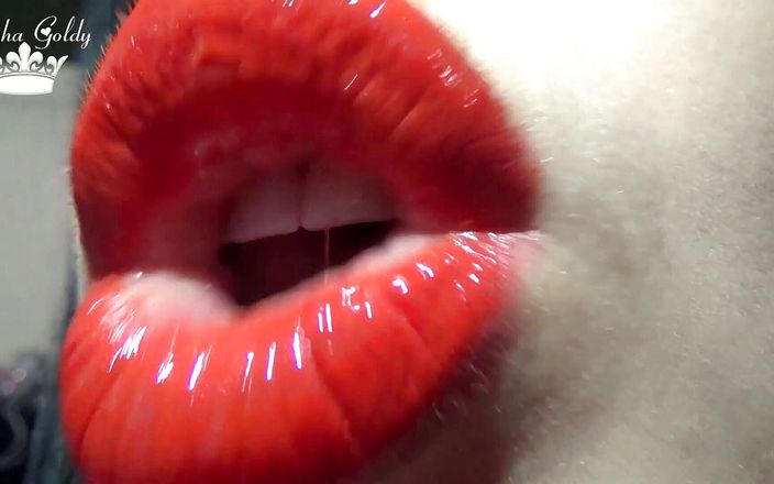 Goddess Misha Goldy: Red lips &amp;amp; lipgloss JOI