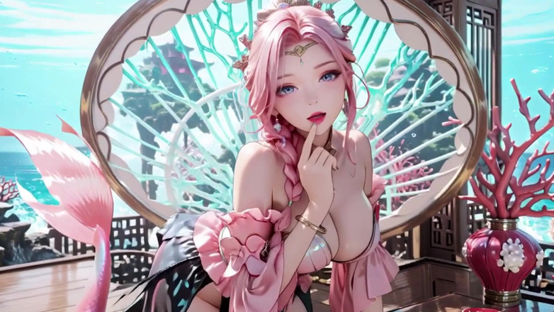 Seraphina Vale: Pink Mermaid Queen! Private Gaze in the Underwater Palace, From...