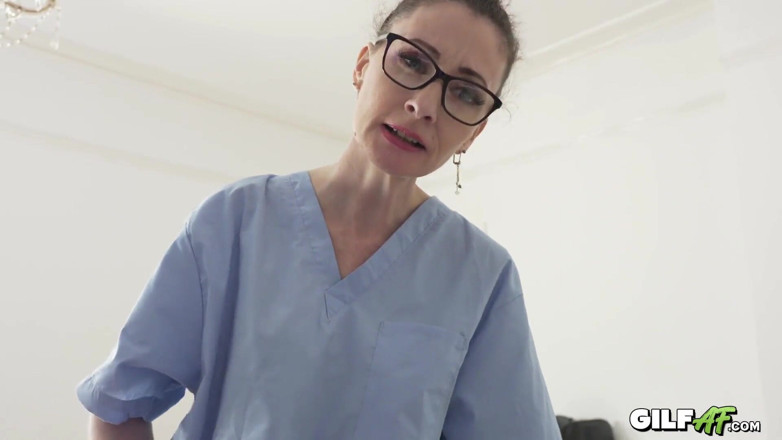 Gilf AF: Skinny Nurse GILF Scarlet Louse Wanted a Creampie