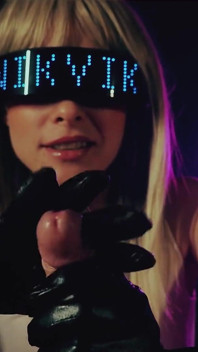 Sexy Blonde in Long Leather Gloves Will Make You Cum Powerfully