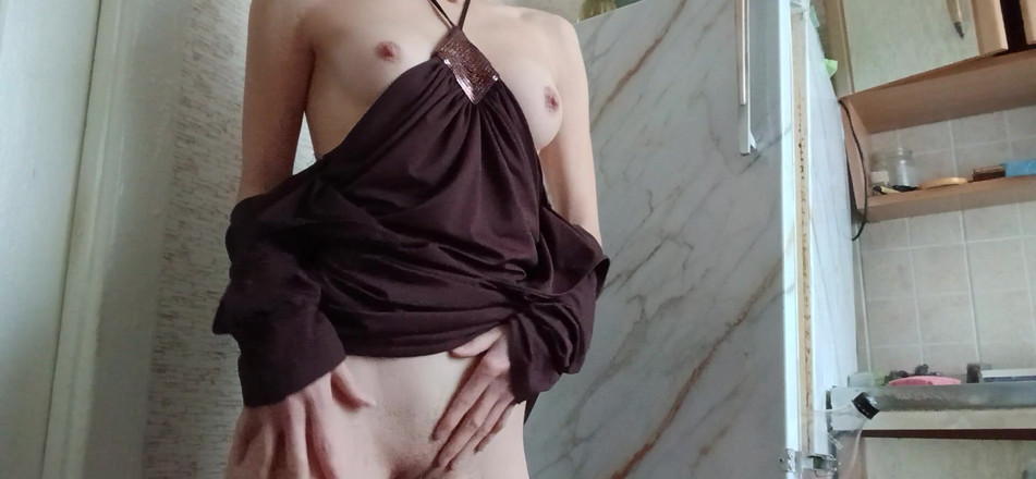 Lesbian-candys: Geile studente masturbeert 's ochtends voordat ze gaat studeren