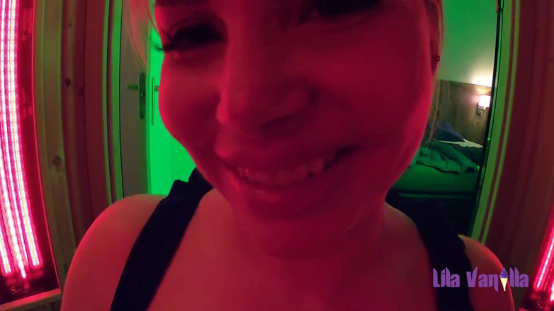 Cumbizz: Swedish Blonde With big boobs BBC Sloppy blowjob Sauna