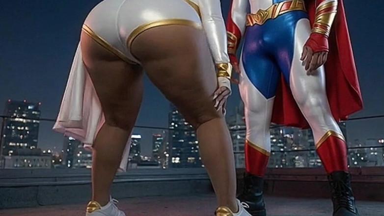 Animate golden: Petite Superheroine Showing and Twerking Her Massive Ass