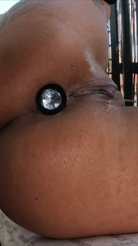 Tattooed MILF Stretches Both Holes with Plugs
