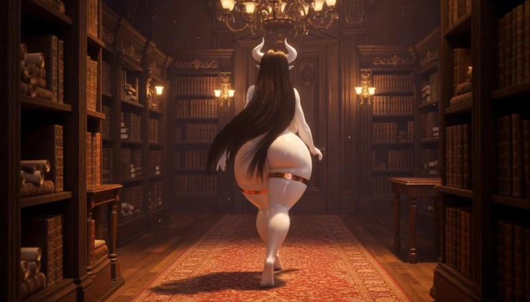 Stories&Anime: Albedo Forbidden library - gioco a mezzanotte e auto-tocco sensuale episodio 4