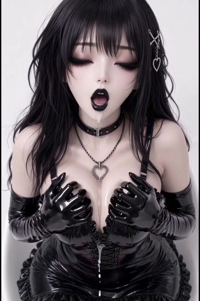 Wertstofsamler: Hot 3D Anime Goth Baddie Fingering in White Space