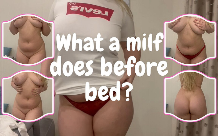 stuffed animal Katrin: Ce face o mamă sexy singură blondă înainte de culcare