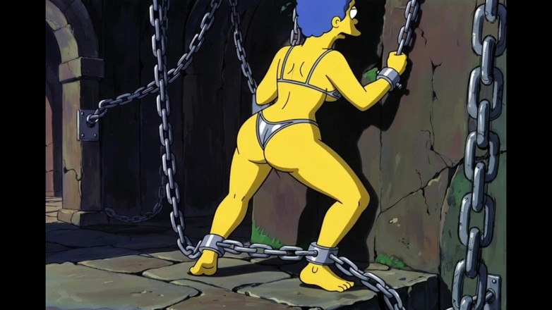 Octopussy Lovers Club: Шлюшка в цепях принимает его сперму. Эротическая фантазия. Мультяшная пародия на Симпсонов