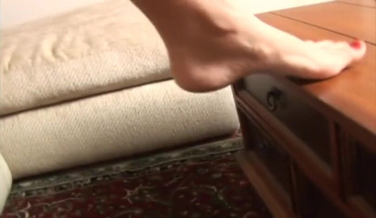 Foot Girls: Megan massaging and playing with her feet
