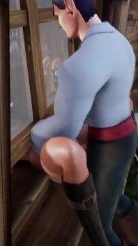Elf thieve stuck on a window: Warcraft parody