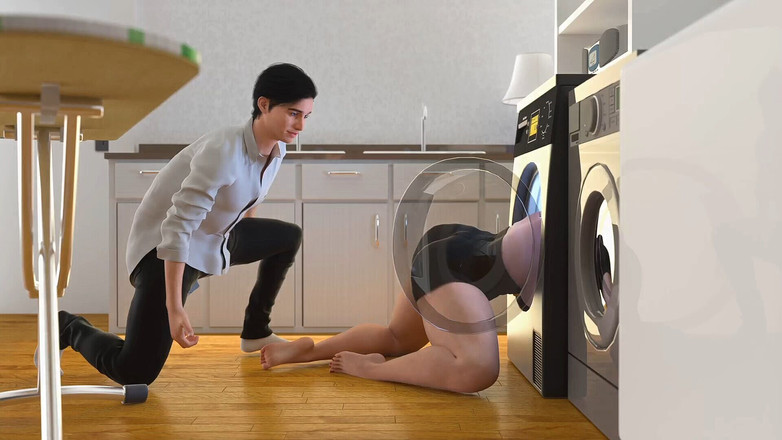 Gaming Anurag: Mijn stiefmoeder kwam vast te zitten in de wasmachine - 3D Hentai...