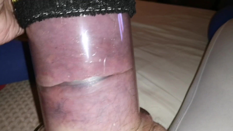Monster_Meat_: Pumping with cockring on