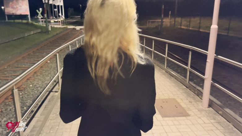 Miley Weasel: Horny Slut Fucked in the Middle of the Train Station!!