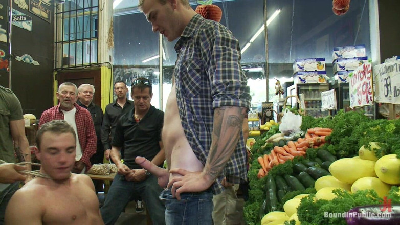 Bound in public: Studly Shoplifter Gets an Eggplant up His Ass and a...