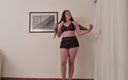 Horny Latinas Studio: Big ass Latina stripping naked on web cam