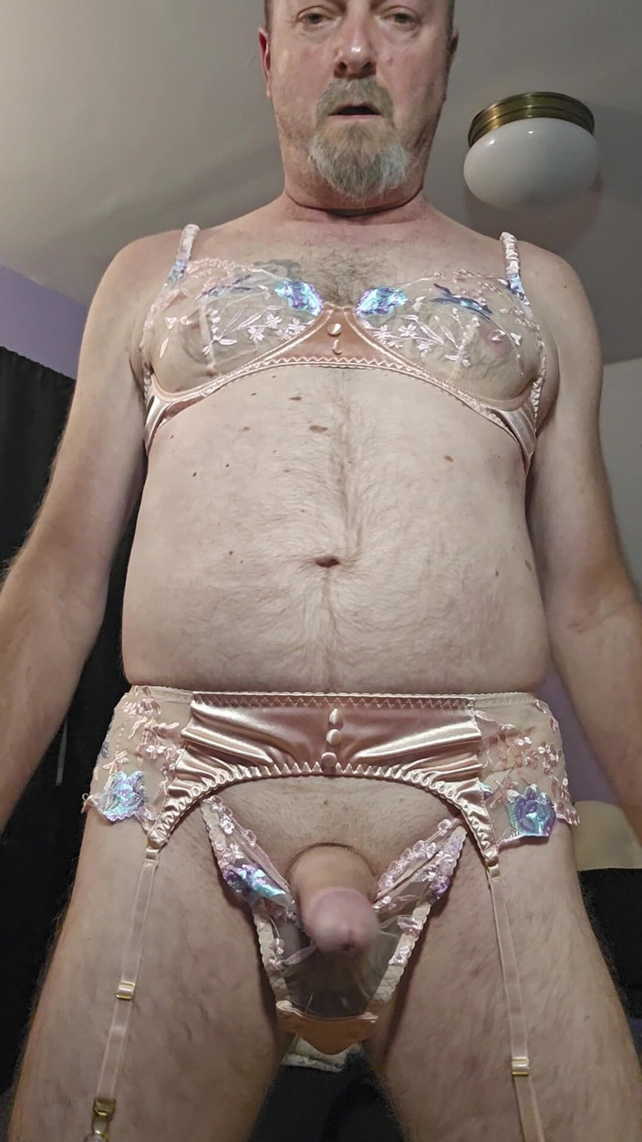 Fantasies in Lingerie: My Satin and Lace Peach Colored Bra and Panty Set