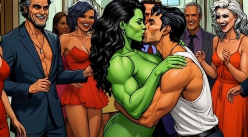 Octopussy Lovers Club: Sürtük she-hulk çıplaklık. Karikatür