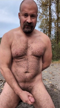 Milking a Load on a Beach in the Woods