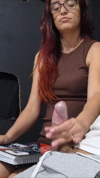 Stranger Pulls Out His Penis in Outdoor Redhead Stares at His Erection