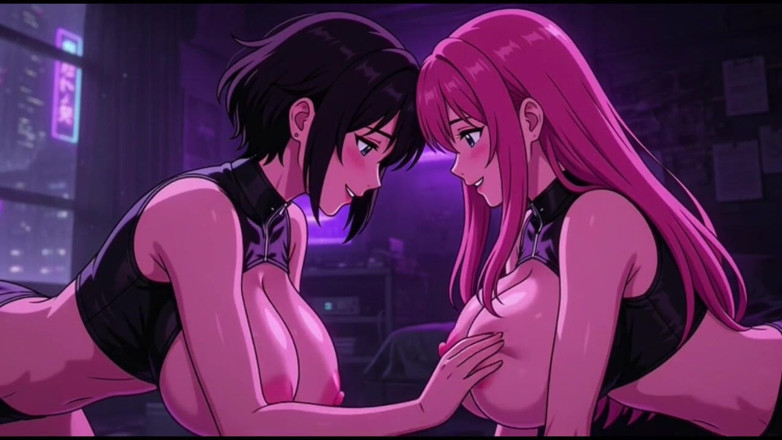 Hot girl dancing: Cyberpunk Fun Girls in Their Room, Ai Animation