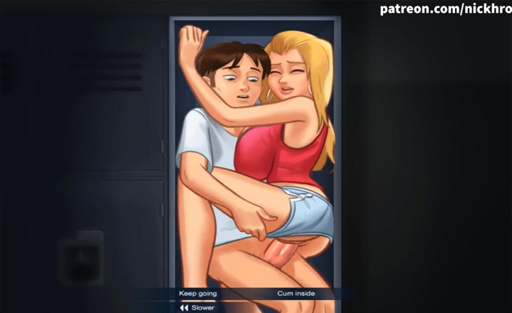 Cartoon Universal: Summertime saga part 169 - fuck with strange teen in college locker (...