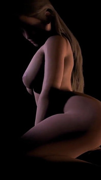Beautiful Plum Girl Riding Dildo in the Dark