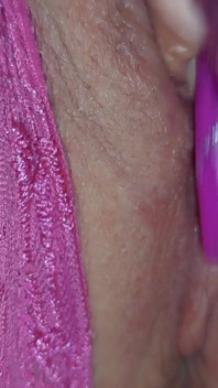 Busty Pink-haired Mature Babe Fingers Wet Pussy to Orgasm