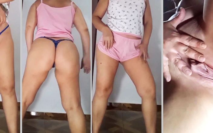 Mirelladelicia striptease: Striptease, Pink Doll Shorts and Blue Panties