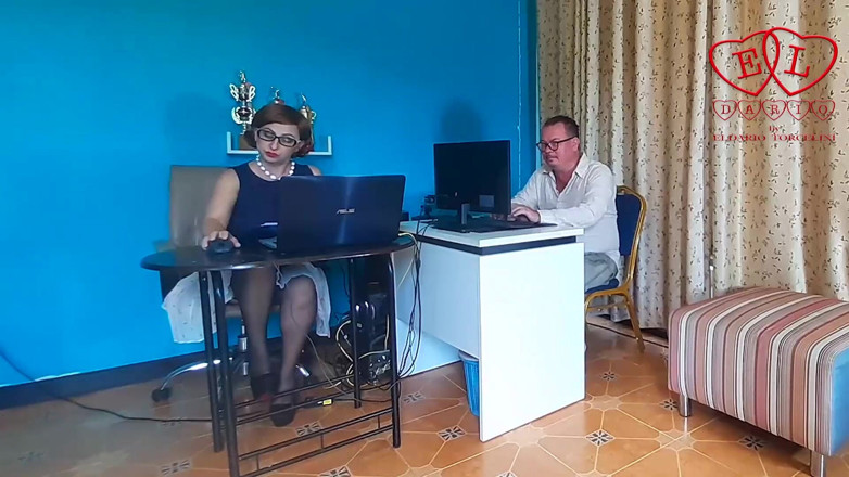 Strange stepfamily: Office domination, femdom, ENF, lady boss and employee pussy lick....