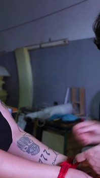 Hot Bondage Sex Session with a Goth Girl and Her Tight Red Pussy