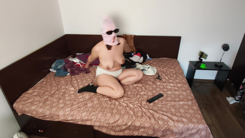 Amateur_MS: Amateur Wife Has Fun Trying on Clothes That She Cuts