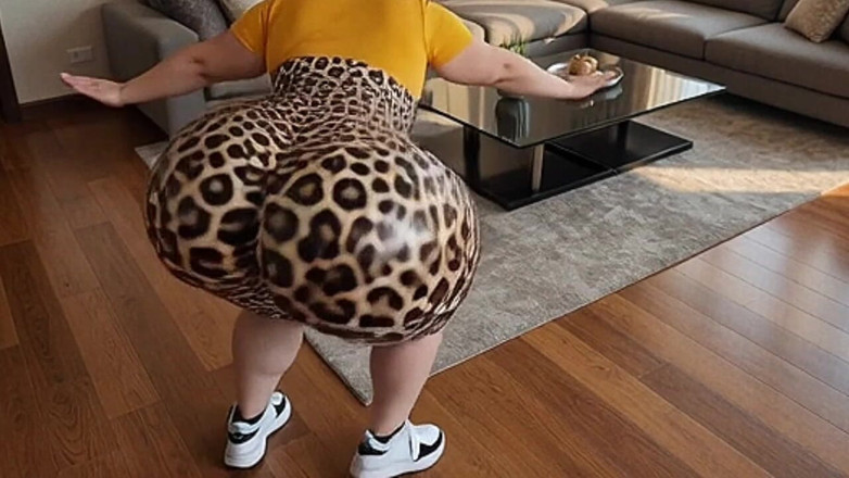 Xprohibidox1: Big-bootied Girl in Animal Print Shaking It Sexy