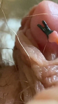 Big clit giantess with model train people extreme close up