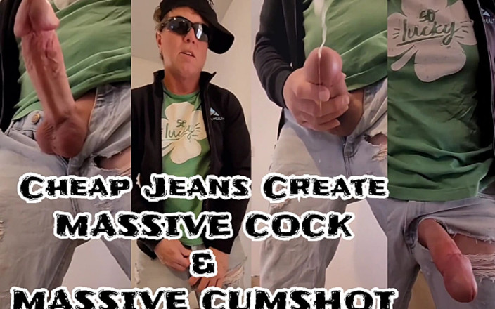 Biggyshots: Sixxbig Cheap Jeans Create Massive Cock &amp; Massive Cumshot