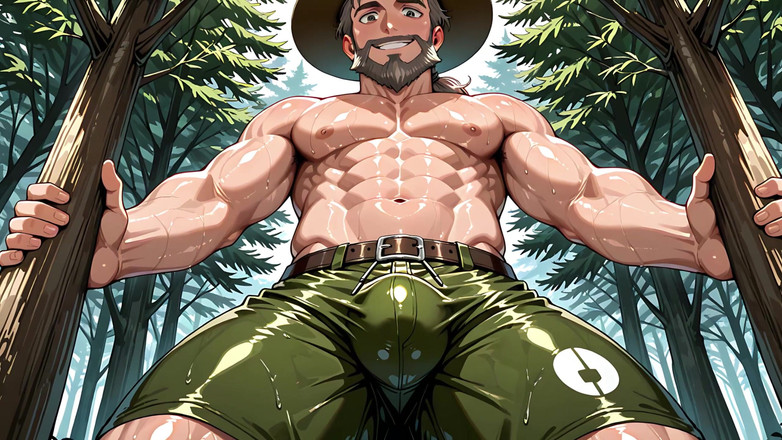 Erotic Man: मांसपेशियों के साथ Ai वर्ण शर्टलेस