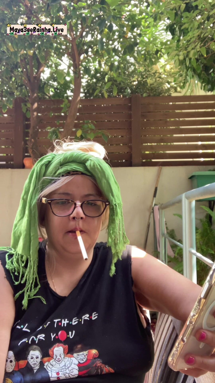 Goddess Maya3ee Rainha: Morning Outdoor Smoking Ritual - BBW Brazilian MILF Goddess