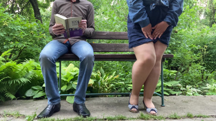 OurFetishLife: Amazing white ass in pantyhose pissing outside next to me
